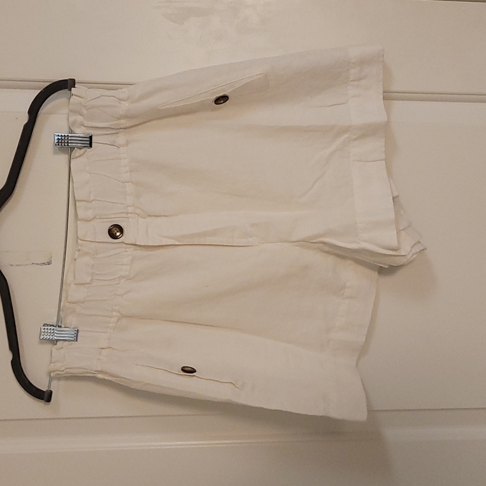 TopShop white linen shorts size 12